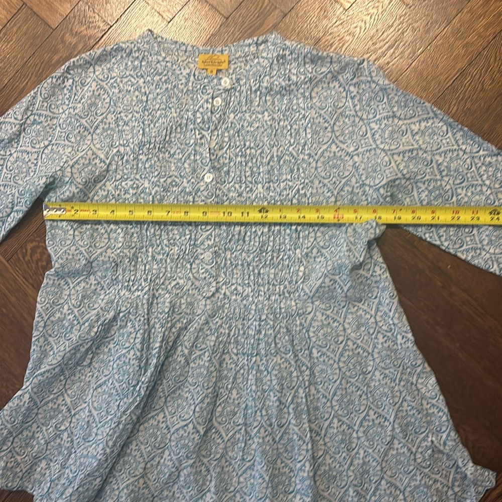 Roberta Roller Rabbit Blue and White Tunic with Intricate Patterns - Picture 4 of 16